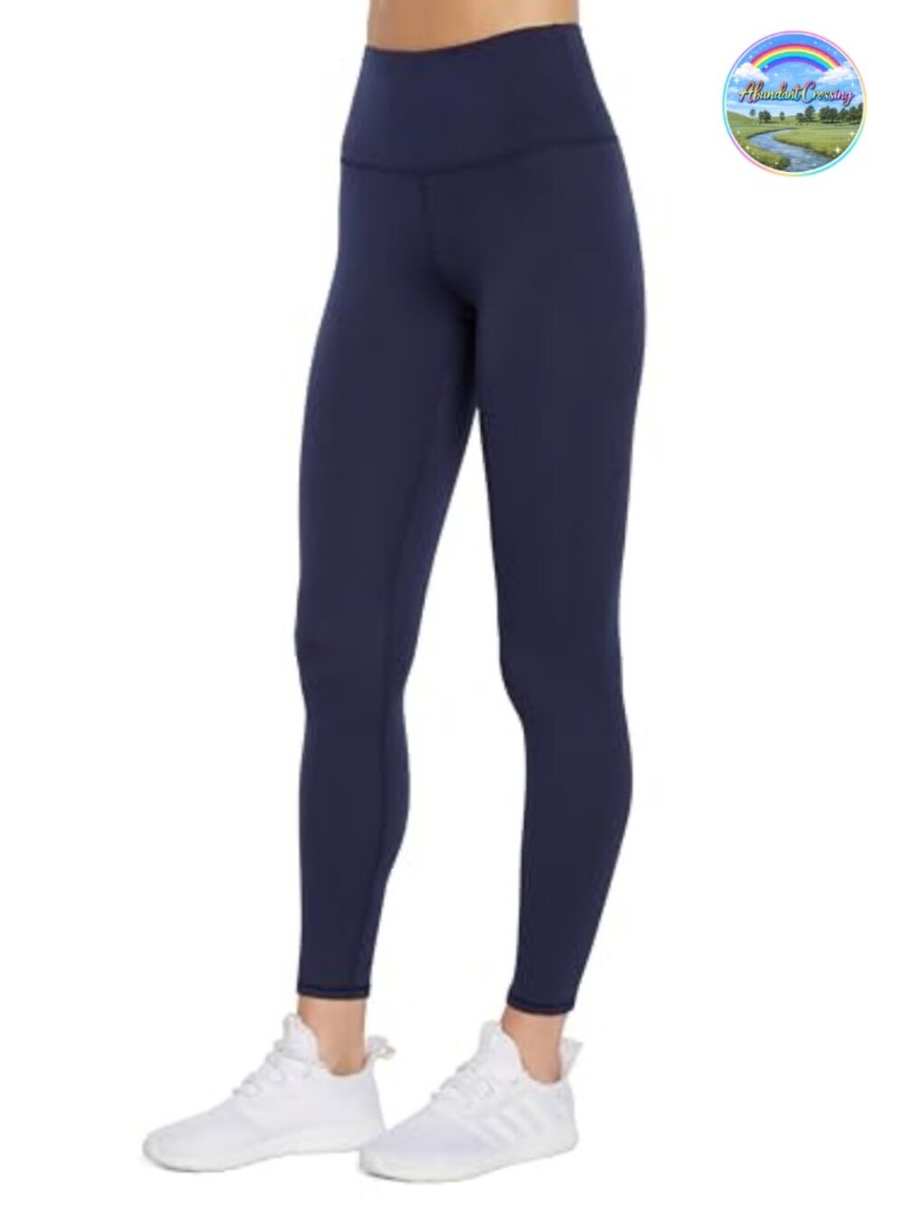 High Rise Tummy Control Leggings, Polyester Blend, Moisture Wicking, 27 inch
